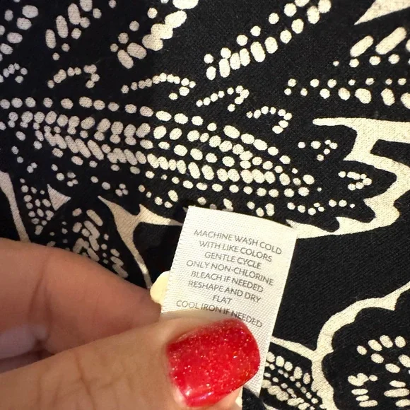 J. Jill Black/White Print Sleeveless Top   SMALL    #Z - Picture 6 of 8